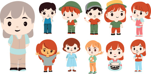 Set of Cute Children