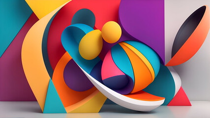 Modern abstract shape with colorful style. Colorful abstract modern background 2. generative ai