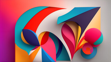 Modern abstract shape with colorful style. Colorful abstract modern background 6. generative ai