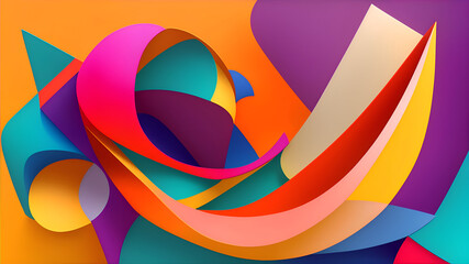 Modern abstract shape with colorful style. Colorful abstract modern background 19. generative ai