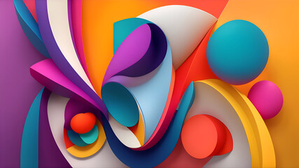 Modern abstract shape with colorful style. Colorful abstract modern background 23. generative ai - obrazy, fototapety, plakaty