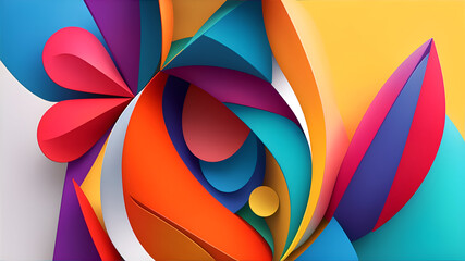 Modern abstract shape with colorful style. Colorful abstract modern background 24. generative ai