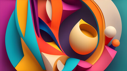Modern abstract shape with colorful style. Colorful abstract modern background 56. generative ai