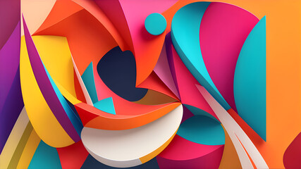 Modern abstract shape with colorful style. Colorful abstract modern background 58. generative ai - obrazy, fototapety, plakaty