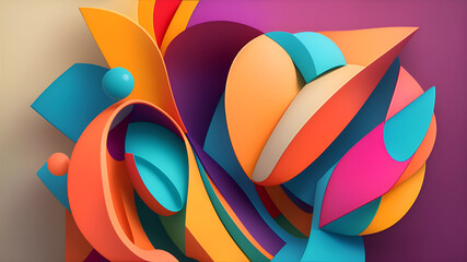 Modern abstract shape with colorful style. Colorful abstract modern background 60. generative ai