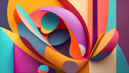 Modern abstract shape with colorful style. Colorful abstract modern background 61. generative ai