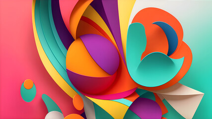 Modern abstract shape with colorful style. Colorful abstract modern background 63. generative ai