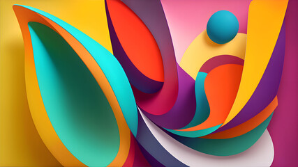 Modern abstract shape with colorful style. Colorful abstract modern background 66. generative ai