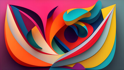 Naklejka premium Modern abstract shape with colorful style. Colorful abstract modern background 71. generative ai