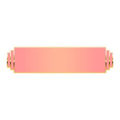 pink banner square gold border