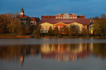 Fototapeta na wymiar 2022-11-02 view of the city of Ilawa near Lake Lezorak Poland