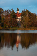 Fototapeta premium 2022-11-02 view of the city of Ilawa near Lake Lezorak Poland
