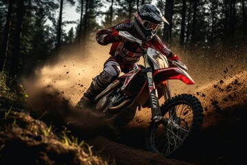 Obraz na płótnie Canvas Motocross Speed on Sandy Terrains