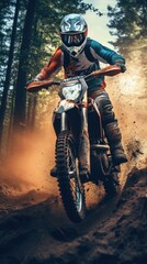 Obraz na płótnie Canvas Motocross Speed on Sandy Terrains