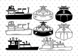 Oil Tank Ship Silhouette, Oil Tank Ship SVG, Oil Tanker Ship Svg, Oil Tanker Cargo Svg, Oil Tank Ship Bundle, OS00303