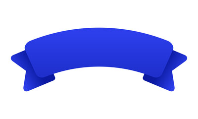 Vector blue ribbon on white background.