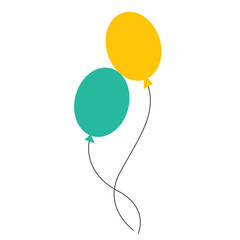 Vector balloons in cartoon flat style isolated on white background