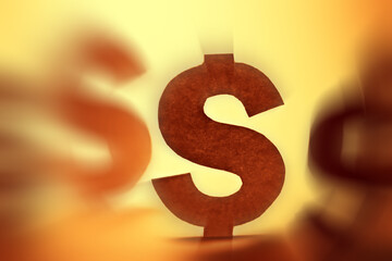 Dollar symbol made form paper. Money concept.