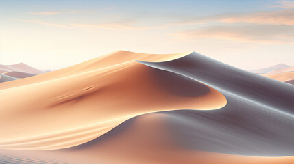 Fototapeta na wymiar Serene Desert Dunes at Sunset Landscape