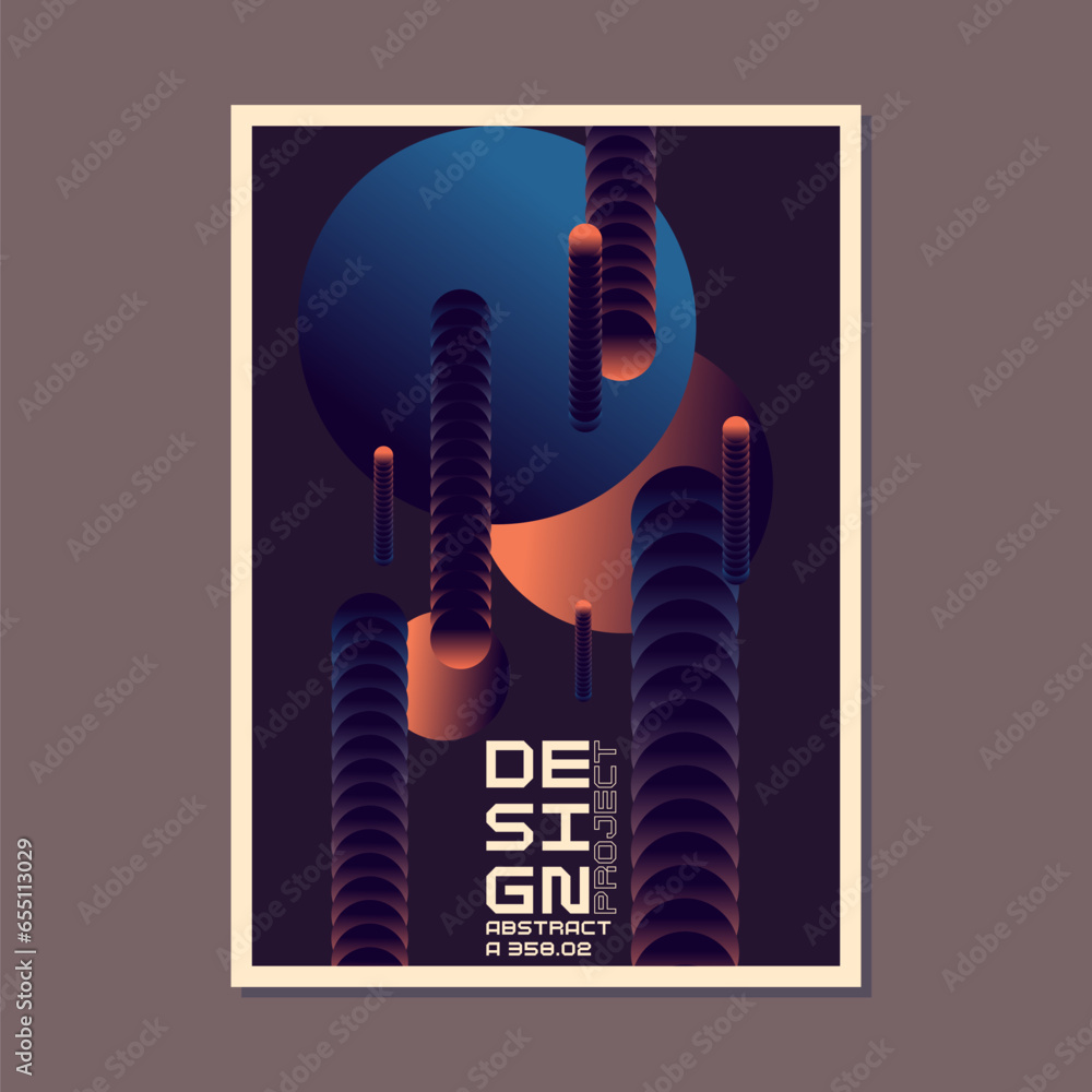 Poster a template to use in your design. a composition of geometric shapes. graphic elements for design and