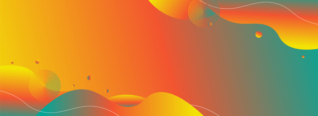 Abstract orange and blue gradient fluid wavy background. Vibrant backdrop. Design for landing page, banner, poster, cover, presentation
