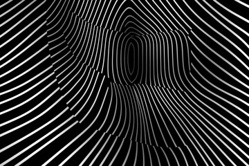 Abstract pattern of black and white lines forming a WiFi icon. Generative AI
