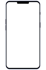 Realistic smartphone popular design mockup. New design mockup with transparent screen. Device in front. Graphic illustration