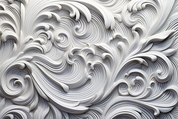 A detailed ornamental background featuring a white baroque pattern. Generative AI