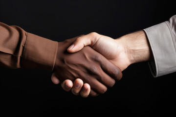 business handshake - black and white businessmen shaking hands