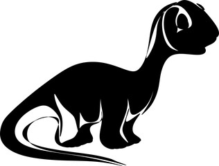 The illustrations and clipart. a black-and-white silhouette of a dinosaurs