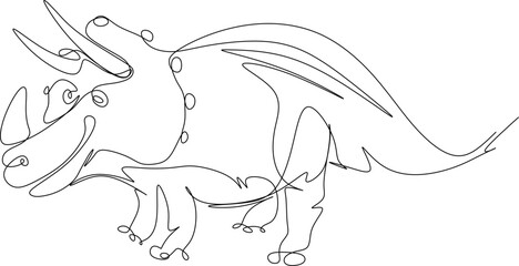 one line art. one continuous line art of a dinosaur