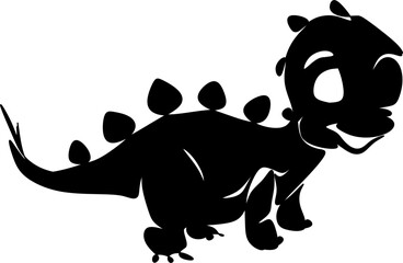 The illustrations and clipart. a black-and-white silhouette of a dinosaurs