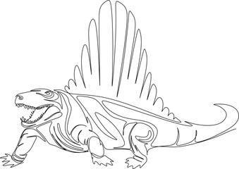 One-line art. one continuous line art of a Dinosaurs
