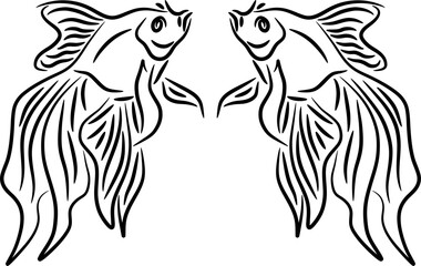 The illustrations and clipart. Abstract image. Illustration of fish