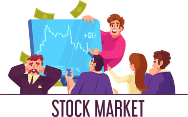 Fototapeta na wymiar Stock Market Cartoon