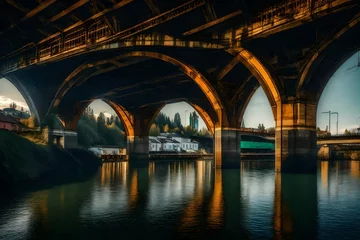 Foto auf Acrylglas Rialtobrücke bridge at night
