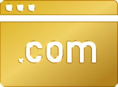 3D Gold Domain com Icon
