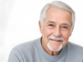 portrait of senior man smiling pose in studio