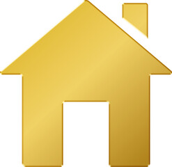 3D Gold Home Icon
