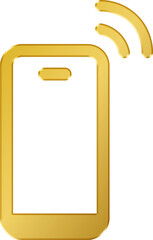 3D Gold Phone Voice Icon