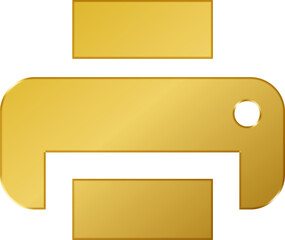 3D Gold Printer Icon
