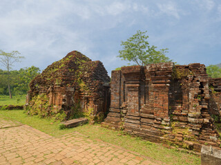 Ruins of the ancient Shiva Hindu temple at My Son sanctuary in central Vietnam which was constructed between the 4th and the 14th century.