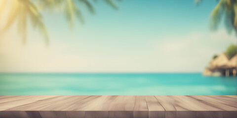 Wood and sky space for product