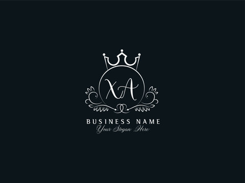 Initial Xa Logo Vector, Simple Stylish Xa ax Crown Logo Icon