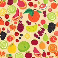 background of various kinds of fruits