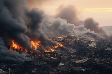 War, humanitarian catastrophe. Environmental pollution. Fire at the landfill. The concept of ecological disaster.
