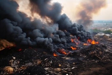 War, humanitarian catastrophe. Environmental pollution. Fire at the landfill. The concept of ecological disaster.