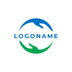 Elegant safe hands logo vector template