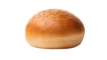 Freshly Baked Wheat Bun. Isolated on Transparent background.