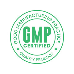 GMP (Good Manufacturing Practice) certified round stamp logo vector 